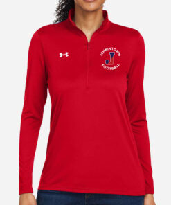 Women's Split J Pocket 1/4 Zip - Red